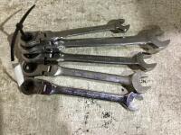 (5) GEARWRENCH/MASTERCRAFT METRIC FLEX-HEAD RATCHETING WRENCHES 12MM TO 18MM