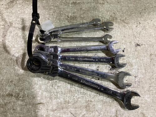 (7) MASTERCRAFT/GEARWRENCH SAE FLEX-HEAD RATCHETING WRENCHES 5/16 TO 11/16