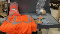 (2)ITEMS - BAG OF (10) PAIR ORMADUS GLOVES + (10) HIGH VIS VESTS