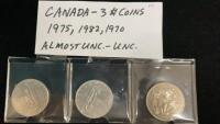 (3) CANADA $1 COINS - 1975/82/70