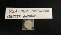 USA 1918 10 CENT SILVER COIN