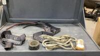 BOX W/ROPE, STRAPS, FOAM TAPE, TARP STRAPS