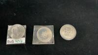 (3) TOKENS - CANADA CENTENNIAL, 1877-1977 COMMEMERATIVE AND CHURCHILL