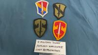 COLLECTION OF (4) MILITARY SWORD PATCHES