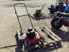 PALLET W/ LAWN MOWER & TOMATO CAGES