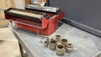 RED METAL TOOLBOX W/A FEW CONTENTS