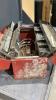 RED METAL TOOLBOX W/A FEW CONTENTS - 2