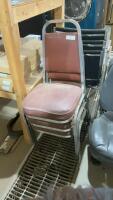 3 STACKING CHAIRS VINYL COVERED PADDED