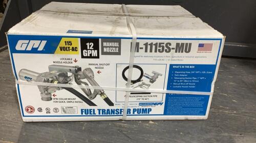 GPI 115V AC FUEL TRANSFER PUMP W/MANUAL NOZZLE - 12 GPM