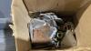 BOX OF JOHN DEERE PARTS, SWATHER KNIVES, ORBIT MOTOR, SPRAYER JETS - 6