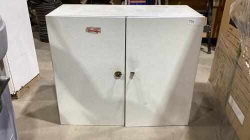 WHITE WALL MOUNT METAL CABINET