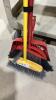 BUNDLE OF (3)BROOMS, (2)DUST PANS - 2