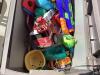 PALLET W/ TOTE OF TOYS & (4) PLASTIC CHAIRS - 5