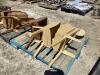 (3) WOODEN WHEELBARROW PLANTERS - 4