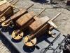 (3) WOODEN WHEELBARROW PLANTERS - 2