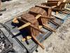 (3) WOODEN WHEELBARROW PLANTERS - 4