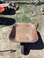 RUSTED WHEEL BARROW W/ RUBBER WHEEL