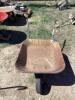 RUSTED WHEEL BARROW W/ RUBBER WHEEL
