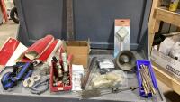 BOX W/ SQUARE, DRUM LEVEL INDICATOR, BOLTS, WIDE LOAD BANNER, ARROW FROM A WEATHER VANE