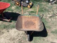 RUSTED WHEEL BARROW W/ RUBBER WHEEL