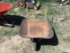 RUSTED WHEEL BARROW W/ RUBBER WHEEL
