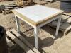 WOODEN TABLE W/ TILED TOP - 2