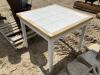 WOODEN TABLE W/ TILED TOP - 3