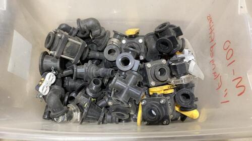 CLEAR TOTE OF FLANGED FITTING + BANJO VALVES