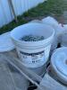 Six pails of new one and three-quarter inch barbed staples / bid per pail