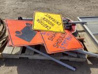 PALLET OF ASSORTED SIGNS & STANDS