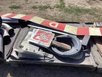 PALLET W/ MUD FLAPS, TRUCK SIGNS, FOLDABLE SIGN & MISCELLANEOUS