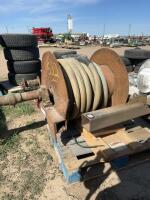 Heavy hose reel with hose and valves