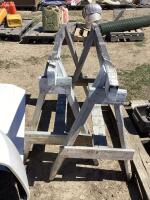(2) WOODEN SAW HORSES