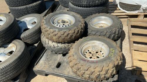 4 BRIDGESTONE ATV TIRES W/ RIMS - AT25X10-12 (X2)AND AT 25X8-12 (X2)