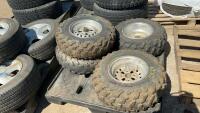 4 BRIDGESTONE ATV TIRES W/ RIMS - AT25X10-12 (X2)AND AT 25X8-12 (X2)