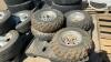 4 BRIDGESTONE ATV TIRES W/ RIMS - AT25X10-12 (X2)AND AT 25X8-12 (X2)