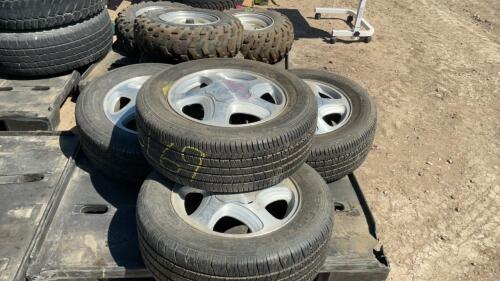 2 BRIDGESTONE INSINGNIA SE 200 W/ RIMS - P225/60R16, 2 BF GOODRICH TOURING W CHEVY RIMS - P225/60R16