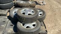 2 BRIDGESTONE INSINGNIA SE 200 W/ RIMS - P225/60R16, 2 BF GOODRICH TOURING W CHEVY RIMS - P225/60R16