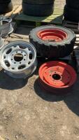 2 RIMS AND A TITAN TIRE W/ RIM - 27X8.50 - 15