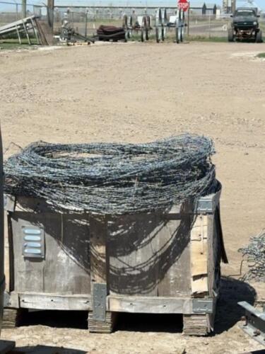 Chain link fence tops and barbed wire
