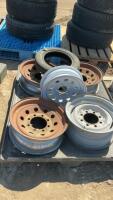 MISCELLANEOUS RIMS AND 1 SMALL CARLISLE TIRE - 4.80-12