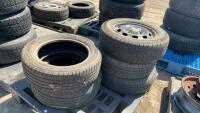 3 GOODYEAR TIRES - ONLY 1 WITH RIM - 195/65R15, 2 EDGE TIRES - 205/55R16