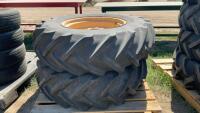 2 GOODYEAR SPRAYER/ROW CROP TIRES W/ RIMS - 13-26