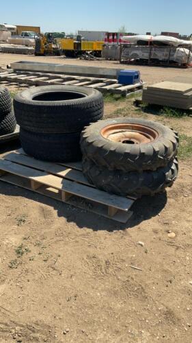 4 TIRES, 2 BFGOODRICH - P265 /60R18, 2 ARMSTRONG IMPLEMENT TIRE W RIMS - 6.70 - 15 - 4 BOLT PATTERN RIMS