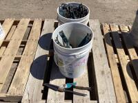 PALLET W/ (2) PAILS OF CROP LIFTERS