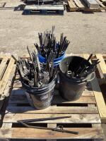 PALLET W/ (3) PAILS OF CROP LIFTERS