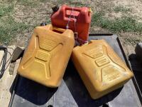 (2) DIESEL FUEL CANS & (1) GASOLINE JERRY CAN