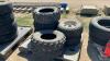 5 ATV TIRES, 2 LAWNMOWER TIRES W RIMS 5 BOLT PATTERN
