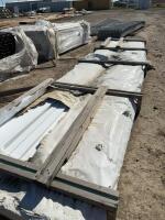 Bundle of 171 pieces of white vinyl fence pickets