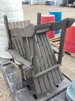 (2) WOODEN LOUNGE CHAIRS
